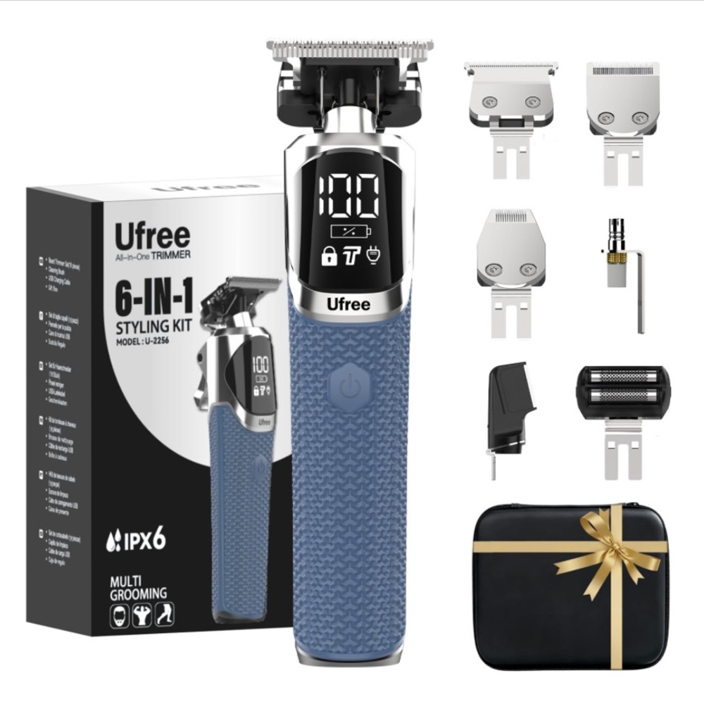 Professional Beard Trimmer 6-1 Electric Shaver Razor IPX6 Waterproof Cordless